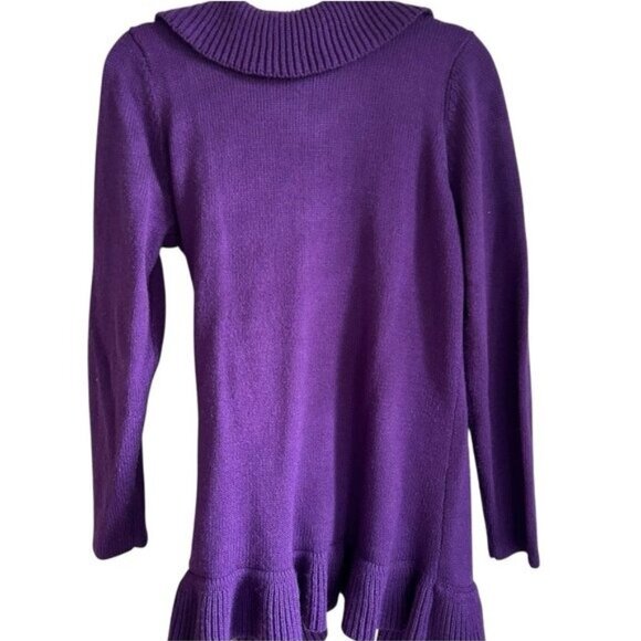 Choices purple ruffle front cardigan sweater Fairy Holiday Romantic feminine - Picture 2 of 8